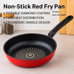 addigoes 28cm Crystal Diamond Non-Stick Frying Pan - Multi-Functional Kitchen Cookware with Easy-Clean Coating, Compatible with Gas & Induction Stoves
