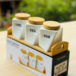 3 pieces bamboo set Tea,coffee,sugar