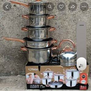 Stainless  sufuria  induction safe 4 pots. 1pan I kettle