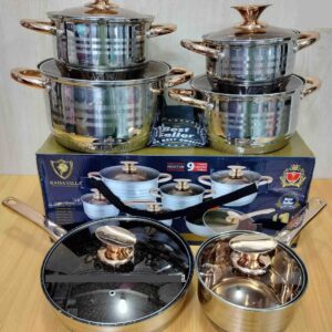 Stainless steel sufuria 5 sufuria's 1 pan